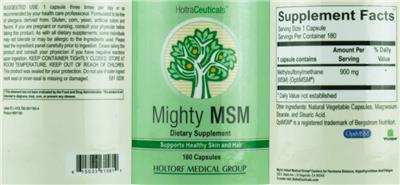 Mighty MSM label