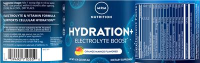 Hydration+ Orange Mango Flavored label