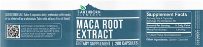 Maca Root Extract label