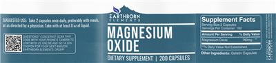Magnesium Oxide label