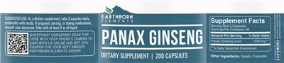 Panax Ginseng label