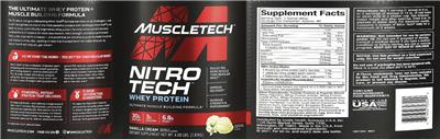 Nitro Tech Vanilla Cream label