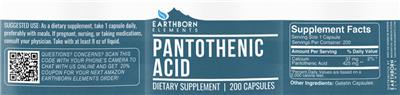 Pantothenic Acid label