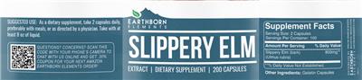 Slippery Elm Extract label