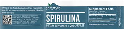 Spirulina label