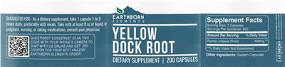 Yellow Dock Root label