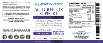 Acid Reflux Support label