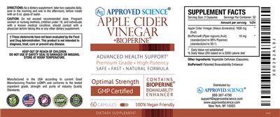Apple Cider Vinegar +BioPerine label