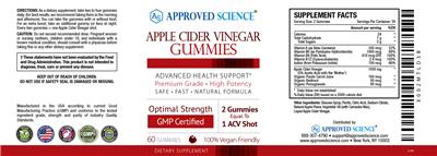 Apple Cider Vinegar Gummies Apple Flavor label