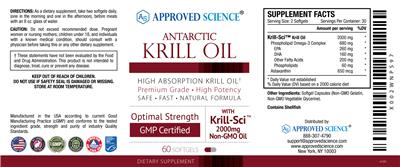 Antarctic Krill Oil 2000 mg label