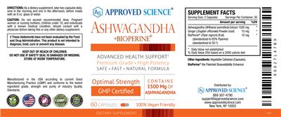 Ashwagandha +BioPerine label
