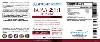 BCAA 2:1:1 +BioPerine label