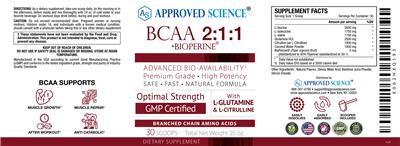 BCAA 2:1:1 +BioPerine label