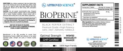 BioPerine label