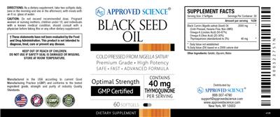 Black Seed Oil label