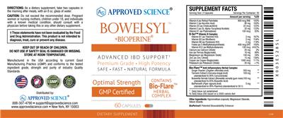 Bowelsyl +BioPerine label
