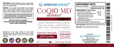 CoQ10 MD +BioPerine label
