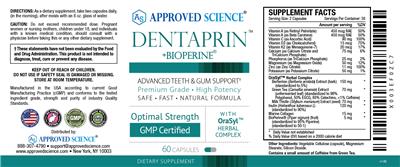Dentaprin +BioPerine label