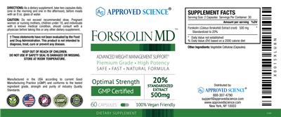 Forskolin MD 500 mg label
