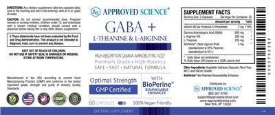 GABA + L-Theanine & L-Arginine label