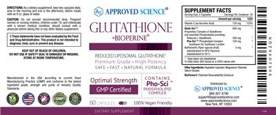 Glutathione +BioPerine label