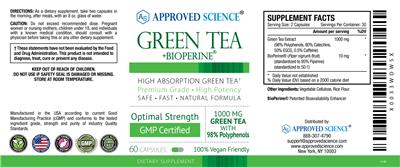 Green Tea +BioPerine label