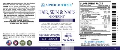 Hair Skin Nails +BioPerine label