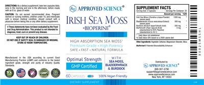 Irish Sea Moss +BioPerine label