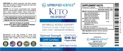 Keto +BioPerine label