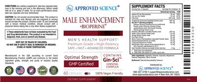 Male Enhancement +BioPerine label