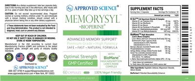 Memorysyl +BioPerine label