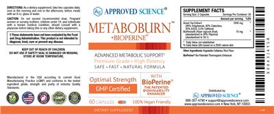Metaboburn +BioPerine label