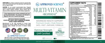 Multi-Vitamin +BioPerine label