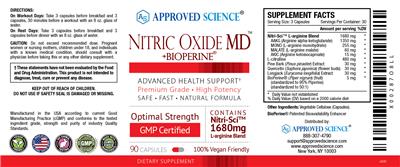 Nitric Oxide MD +BioPerine label