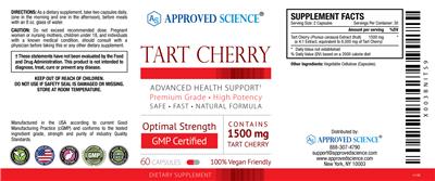 Tart Cherry 1500 mg label