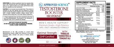 Testosterone Booster +BioPerine label