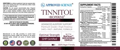 Tinnitol +BioPerine label