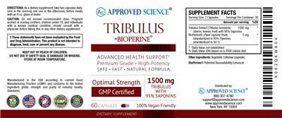 Tribulus +BioPerine label