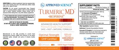 Turmeric MD +BioPerine label