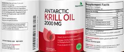 Antarctic Krill Oil 2000 mg label