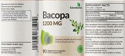 Bacopa 1200 mg label
