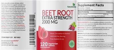 Beet Root Extra Strength 2000 mg label