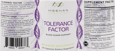 Tolerance Factor label