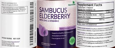 Sambucus Elderberry label