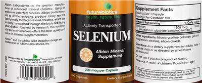 Selenium 200 mcg label