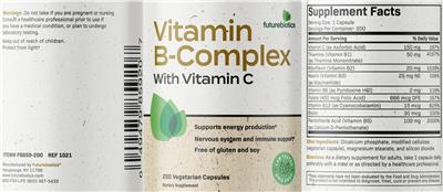 Vitamin B-Complex with Vitamin C label