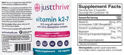 Vitamin K2-7 label