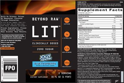 LIT Jolly Rancher Blue Raspberry Zero Sugar label