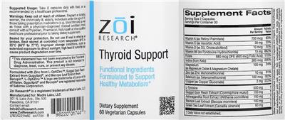 Thyroid Support label