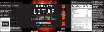 LIT AF Icy Fireworks label